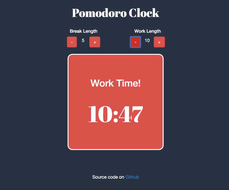 Pomodoro Clock (FreeCodeCamp)